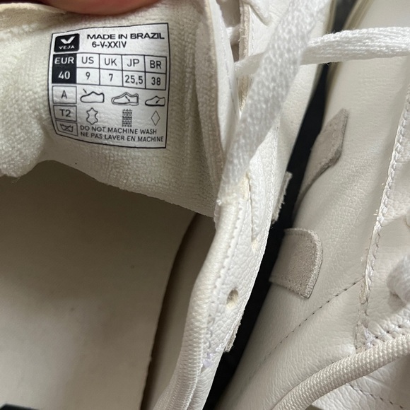 VEJA Campo Leather White Almond Sneakers Size 9 NEW - Picture 13 of 13
